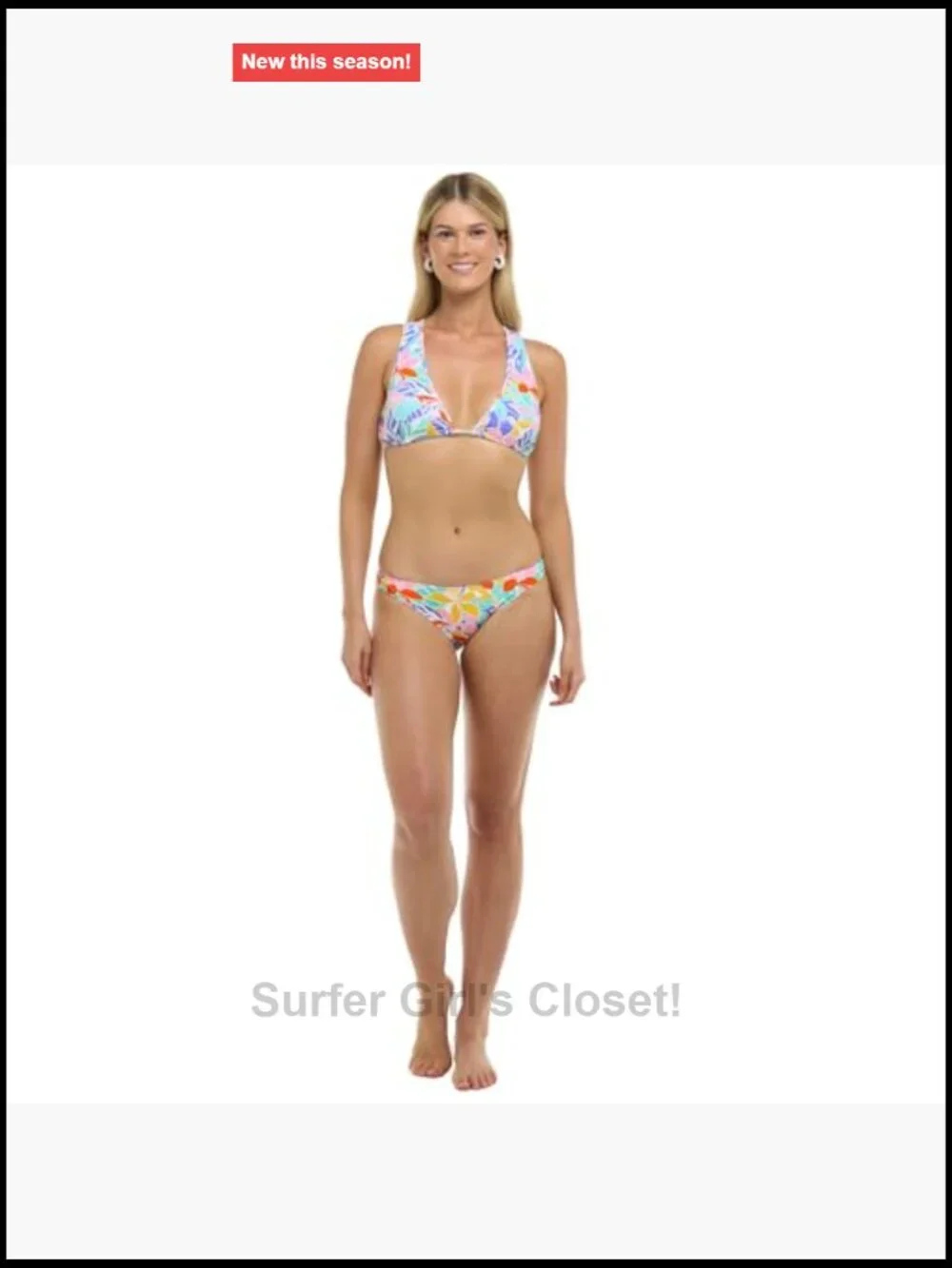 Deep-V Bikini Top - Adjustable Straps Removable Cups